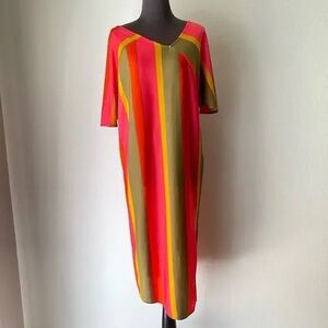 Multicolor bright midi dress